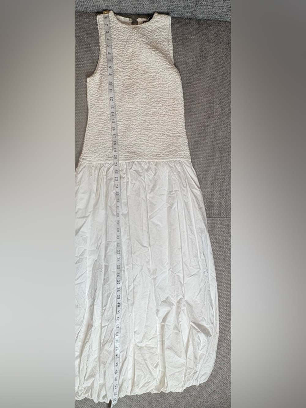 Zara White Balloon Poplin Midi Dress Sleeveless Round Neck Size Small - Picture 13 of 16